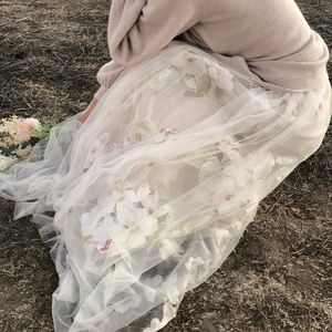 Floral Tulle Sweetheart A-line Engagement Wedding Dress